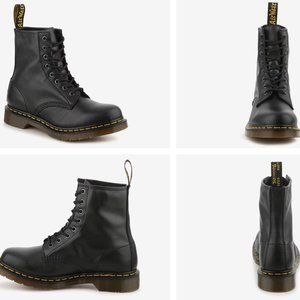 Doc Marten black leather combat boots